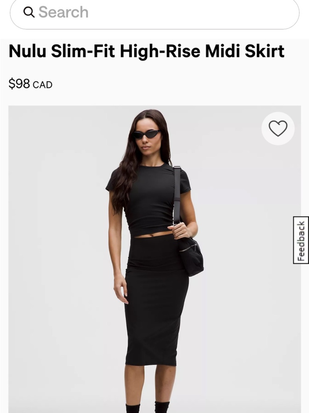 lululemon athletica Black Nulu Slim-Fit High-Rise Midi Skirt